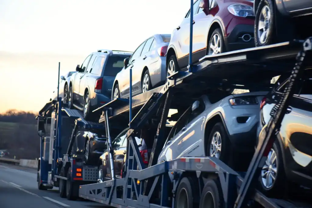 Open car carrier truck transporting vehicles interstate Australia
